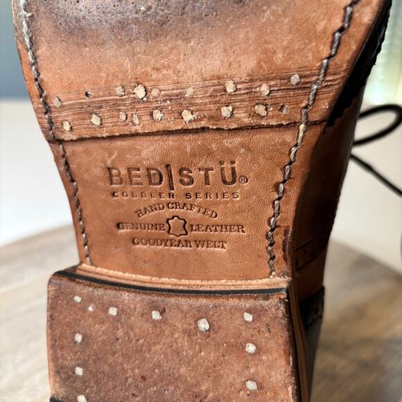 Bed Stu Cobbler Series Wingtip Oxford Shoes Men’s Size 11 Brown Black Leather - Picture 10 of 11